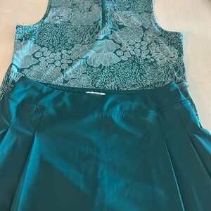 Tommy Bahama teal golf skirt and top